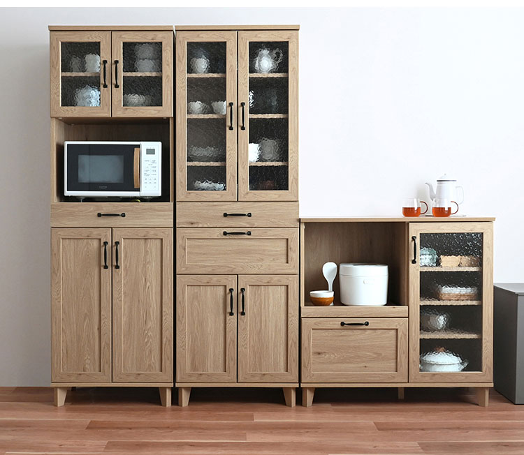 【値引中】JPスタッキングカップボード リビストカップボードRV180-60C GN グレーナチュラル 幅58cm カップ