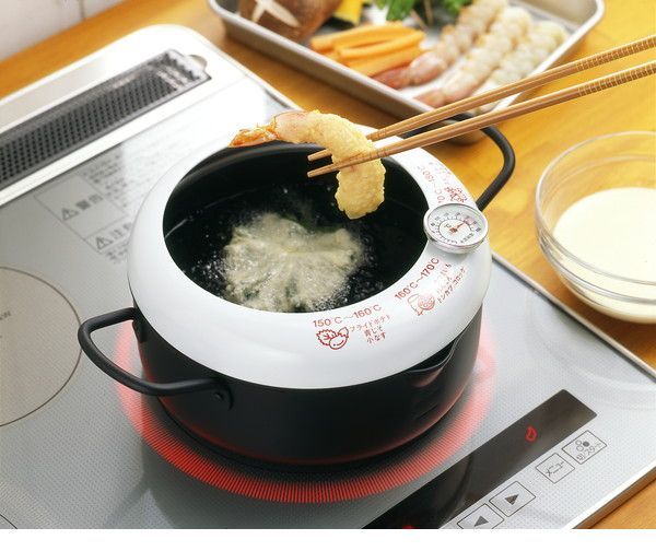 ヨシカワ 天ぷら鍋 20cm 温度計付 油はね防止 SH9257 フード あげた亭 