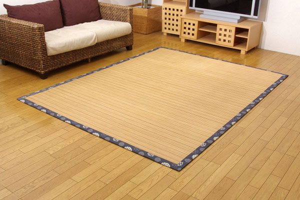 しいサステ 竹カーペット 細ヒゴ使用 『DX島津』 ブルー 180×180cm（中材:ウレタン） リコメン堂 - 通販 - PayPayモール サイズです