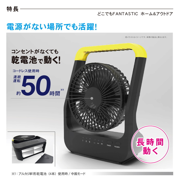 トップランド コンパクト扇風機 どこでもFANTASTIC ホーム