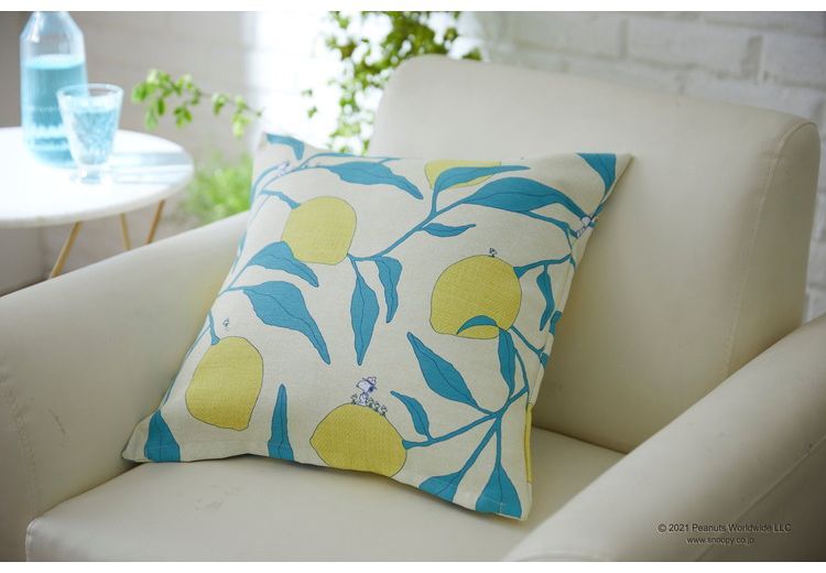 PEANUTS クッションカバー 45×45cm スヌーピー SNOOPY キャンプレモン