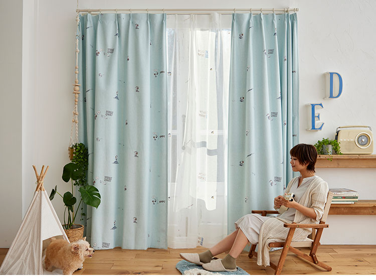 カーテン 日本製 スヌーピー SNOOPY Best formation ベスト