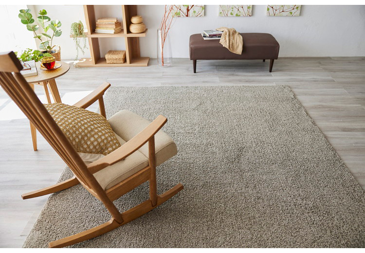 日本製 ラグ 190×240cm 滑り止め ソル SOL むじのラグ 無地 タフトラグ