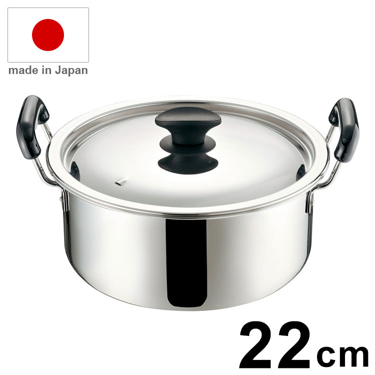 MT 日本製 N PCEモリブデンプロ&煮込鍋 22cm IH対応 新ツマミ付 18-0