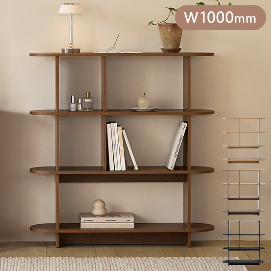 roomnhome バルトラウンドシェルフ ラック 4段 100cm ドレッサー 収納