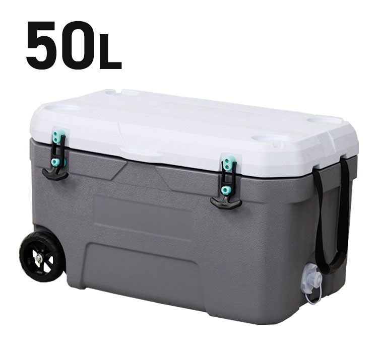 クーラーボックス 50L ハンドキャリー付き 排水口 キャンプ アウトドア クーラーバッグ お出かけ 飲み物 保冷(代引不可)【送料無料】 7s-fl-c050a-001.jpg