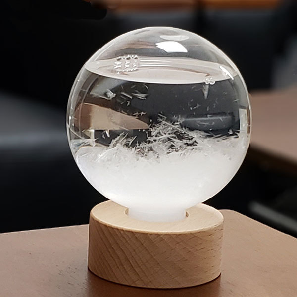 ストームグラス オブジェ 丸型 ガラス 置物 結晶 飾り 天気予報 