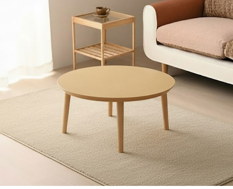 円形こたつ 幅100cm 丸型 丸テーブル こたつテーブル 木目調 ヒーター