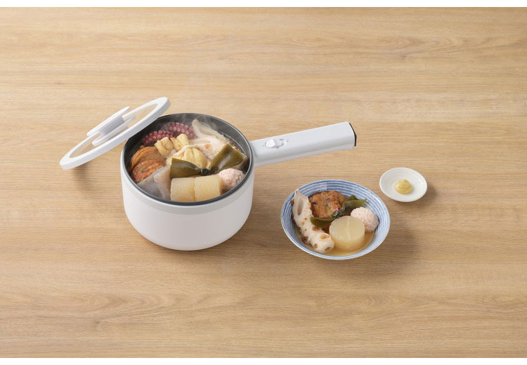 エレットモノ 2way 電気片手鍋&蒸し器 18cm 電気鍋 蒸し器兼用電気片手