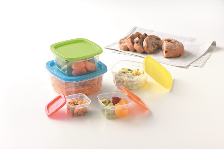 ジャー容器 PCL-10 730個セット ビタプラ 保存容器5pc VP-106 プラスチック 角型 カラフル 透明 電子