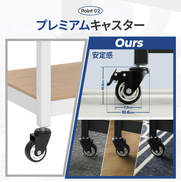 総耐荷重1250kg ネジなし 落下防止付き 頑丈 スチールラック
