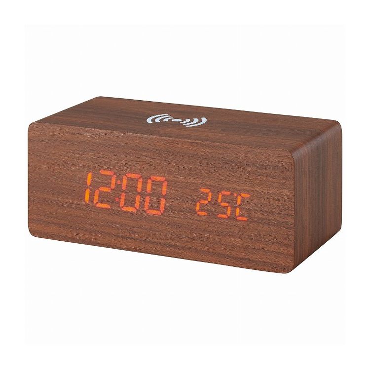 アイトック ワイヤレス充電機能付クロック 6180-23 インテリア 寝具