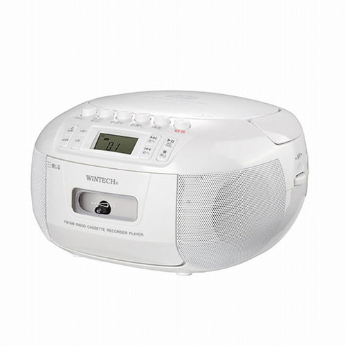 WINTECH CDラジカセ ホワイト CDR-YS1 家電 オーディオ関連 ラジカセ