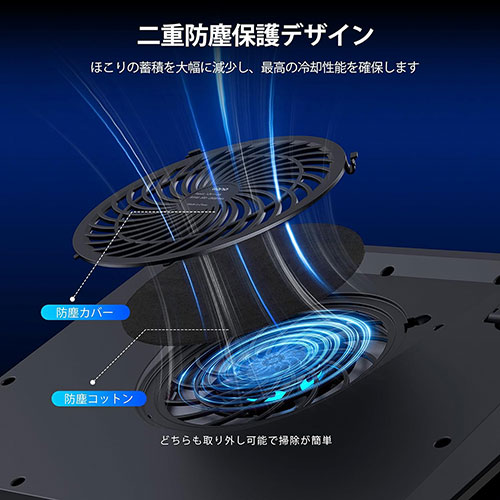 llano ノートパソコン 冷却パッド 15-19インチ対応 ブラック V12