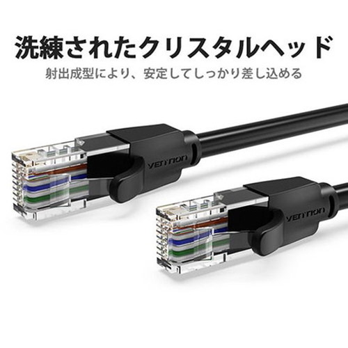 20個セット VENTION Cat.6 UTP LANケーブル 1m Black IB-4809X20 代引