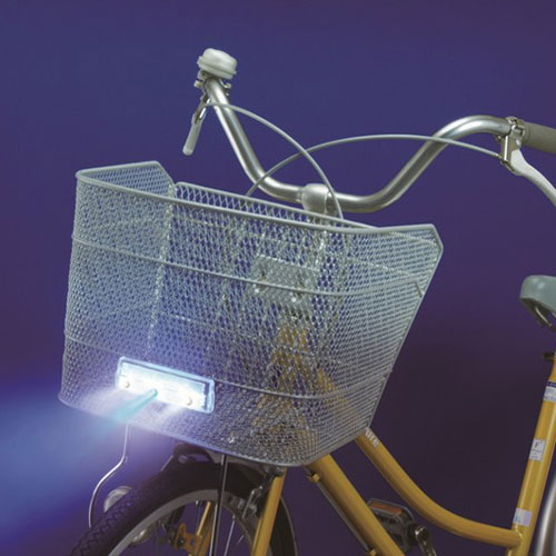 スマイルキッズ 前カゴ用3LEDスリムサイクルライト AHA-4206