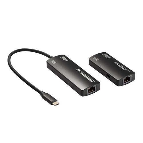サンワサプライ USB Type-CーHDMI変換エクステンダー 4K対応 ブラック