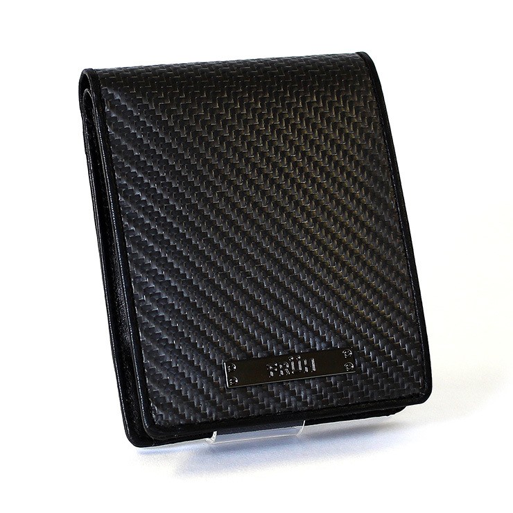 FRUH カーボン2つ折りウォレット GL27 日本製 カーボンシート 牛革 ブラック 黒 財布 通勤 通学(代引不可)【送料無料】 ar-6h119-001.jpg