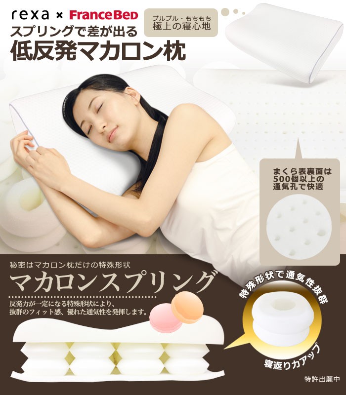 お得な2個セット rexa×FranceBed フランスベッド マカロン枕 マカロンスプリング 枕 まくら  :as-46421set:リコメン堂インテリア館 - 通販 - Yahoo!ショッピング