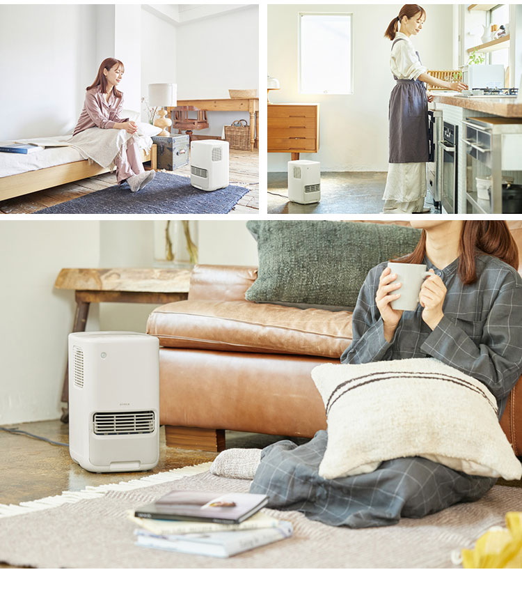 シロカ siroca 加湿機能付きセラミックファンヒーター コンパクト 大風量 気化式加湿器 3L 最大14畳 湿度センサー 湿度調節 ターボ加湿 リモコン操作 SH-3D251(W) ホワイト【送料無料】 シロカ siroca 加湿機能付きセラミックファンヒーター コンパクト 大