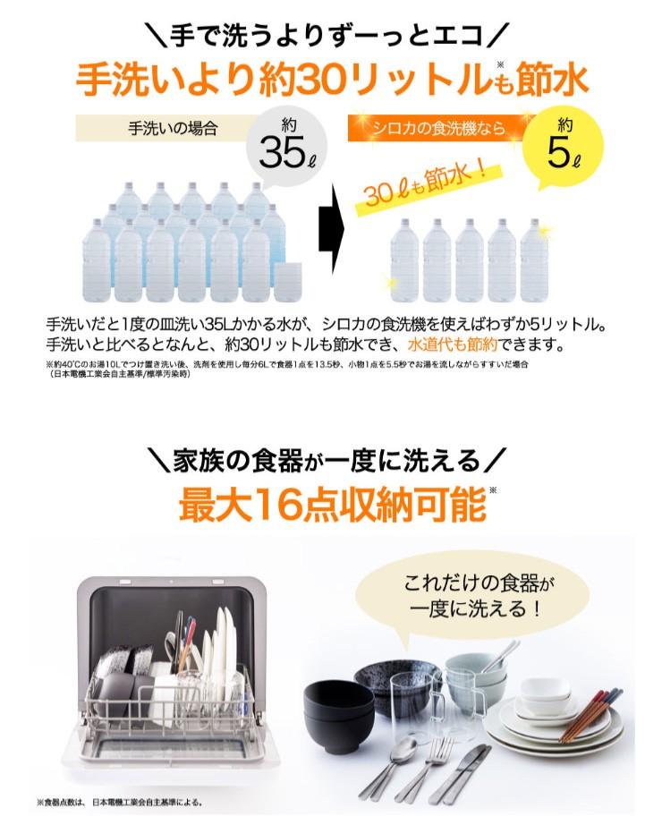 食器洗い乾燥機 siroca シロカ SS-M151 除菌率99.9% 工事不要 予約 