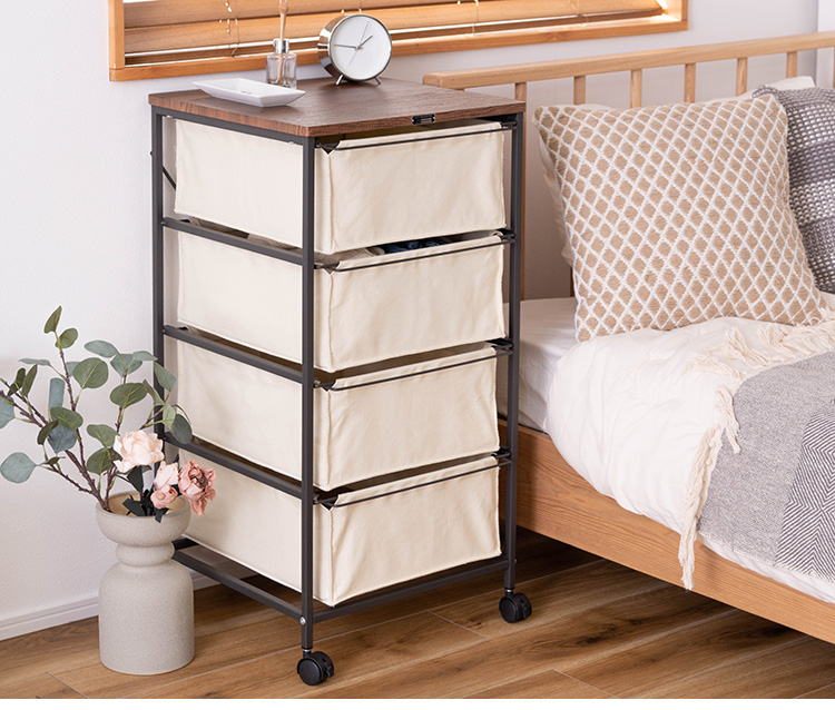 チェスト 4段 収納ボックス ランドリーラック ファブリックチェスト