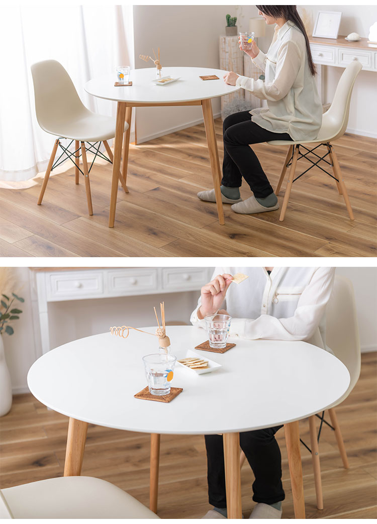 ラウンドテーブル 円形 幅90cm ダイニングテーブル 天然木 丸テーブル 