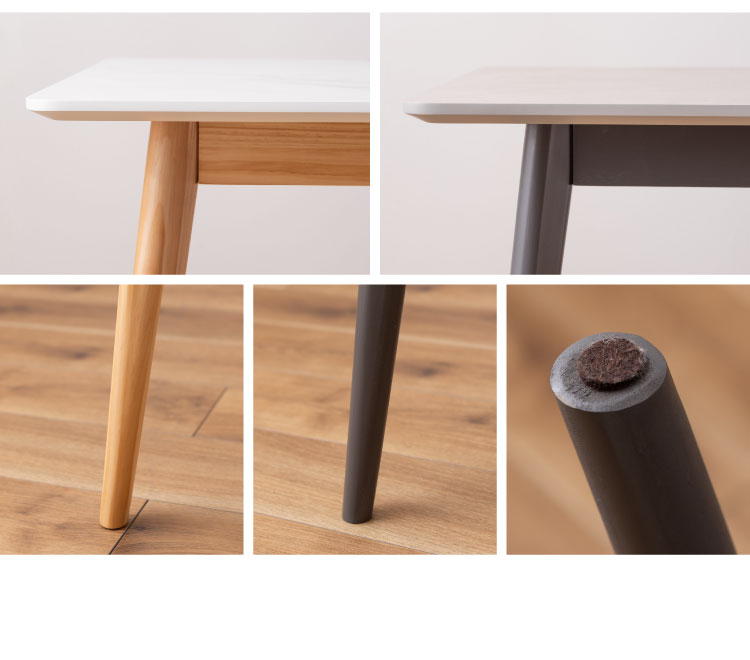 大理石 スクエアテーブル 幅80cm 正方形 ダイニングテーブル 天然木