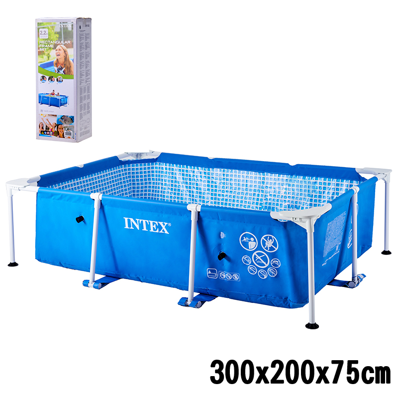 プール INTEX フレームプール 300×200×75cm レクタングラー