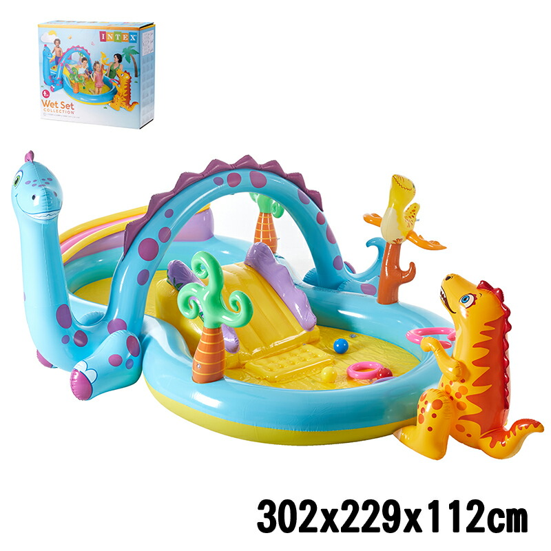 季節玩具 プール INTEX ビニールプール ファンフルーティプレイセンター Fun'N Fruity Play Center 補修シート付 ファミリープール 家庭用プール 大型プール