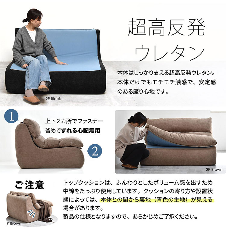 2人掛けソファ WARM 70s 圧縮梱包で搬入ラクラク ミッドセンチュリー風