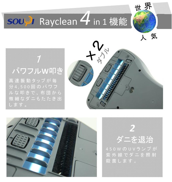 Rayclean ダニ取り掃除機 レイクリ 布団 ふとん クリーナー : be-sy022