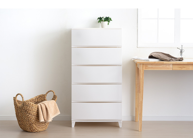 選べる7色 日本製 収納ケース チェスト 幅54cm ワイド5段 ルームス