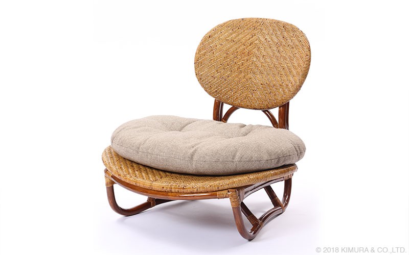 ラタン あぐら座椅子 ローチェア - C010HRZ 籐家具 インテリア
