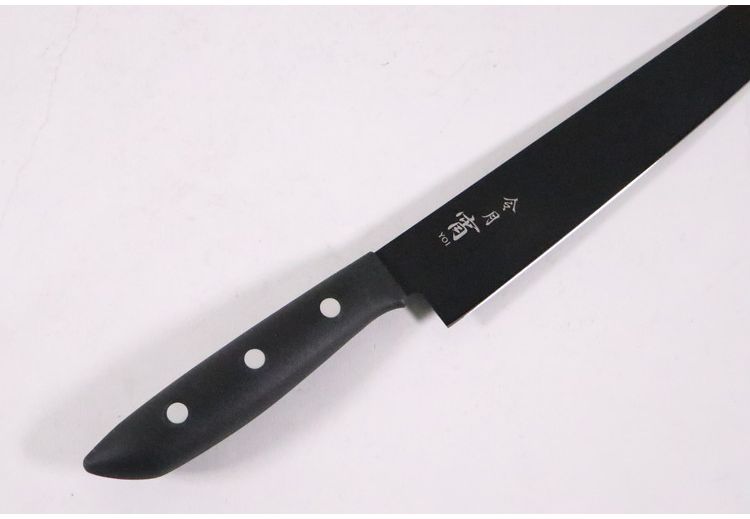 日本製 燕三条 黒い包丁 令月 宵 筋引包丁 24cm 食洗機対応 デザイン