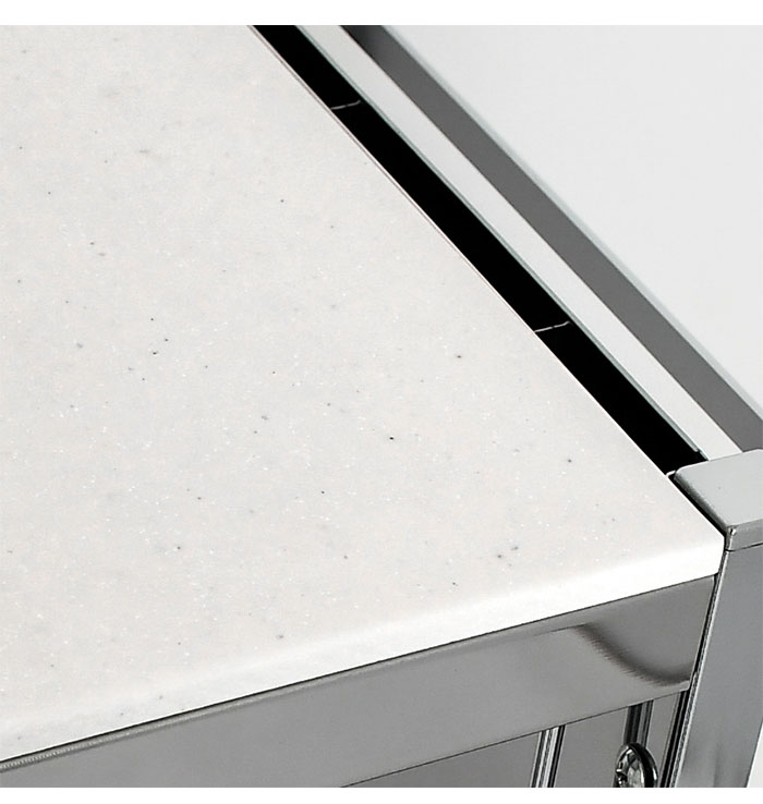 日本製 包丁スタンド付き キッチン作業台 幅68cm 人工大理石天板