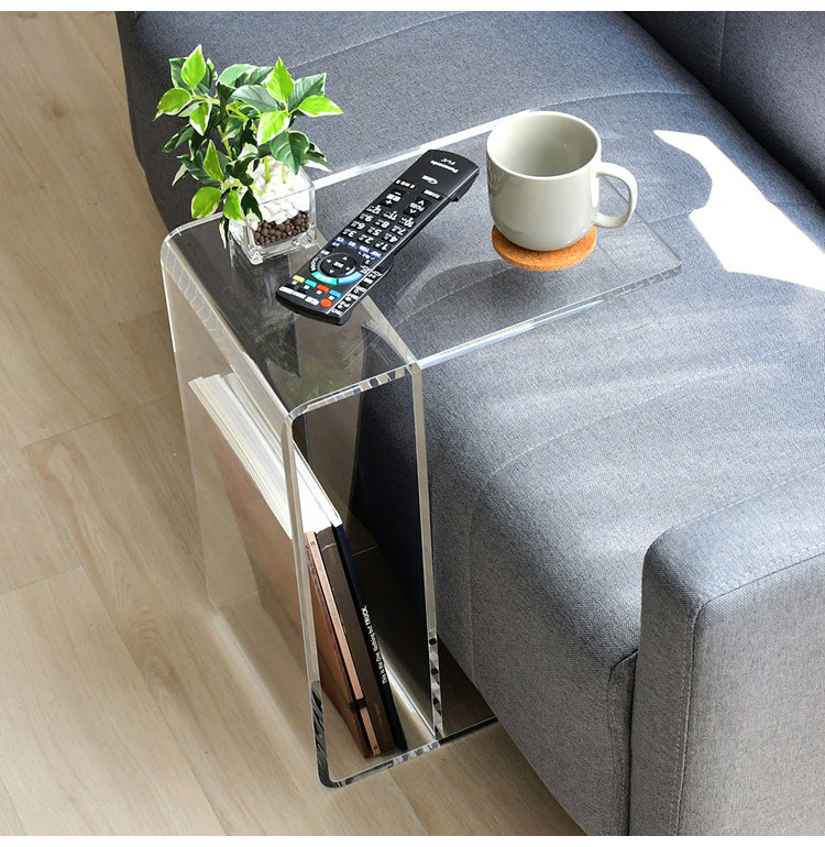 日本製 2way アクリルテーブル コの字型 完成品 10mm厚アクリル使用