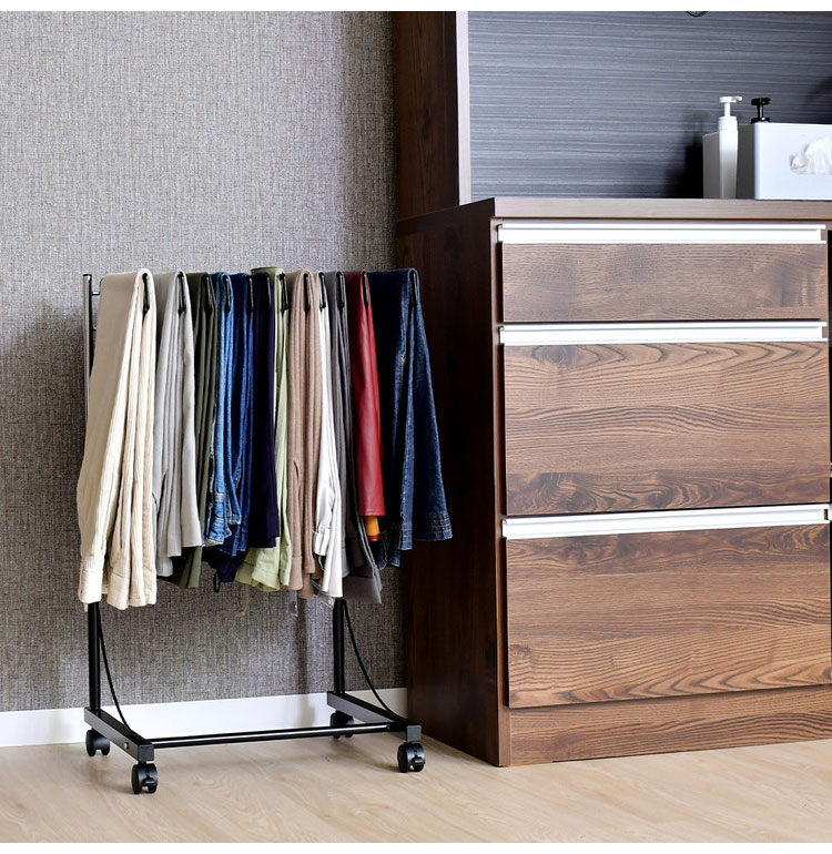 ワイドパンツ対応 日本製 高さ伸縮ワイドスラックスハンガー 12本掛け