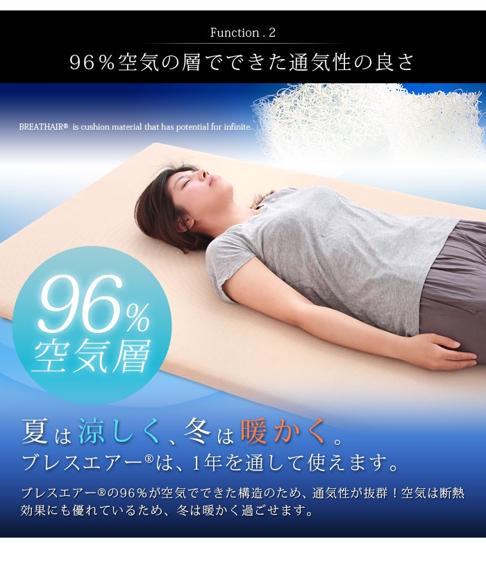 ブレスエアー R 使用 ダブル 東洋紡 三次元スプリング構造体