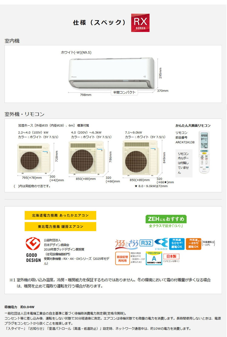 ダイキン うるさらX ルームエアコン RXシリーズ 2025年モデル