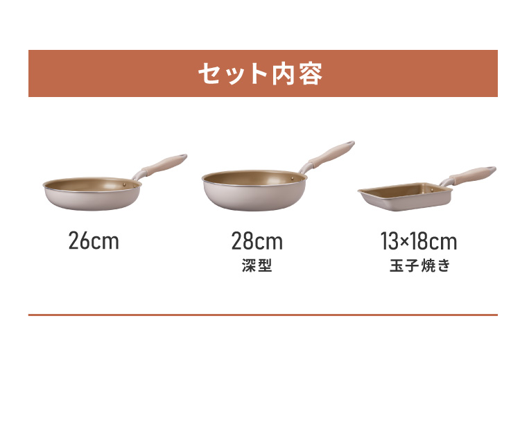 限定デザイン evercook エバークック ガス IH対応 フライパン3点セット