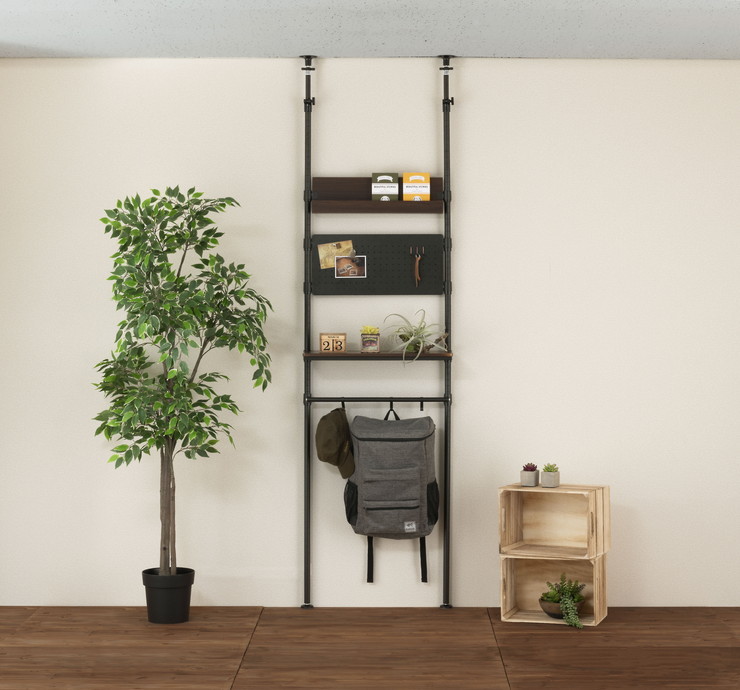 ルミナスノワール 壁面収納 突っ張りラック 60W 幅65cm ポール径25mm