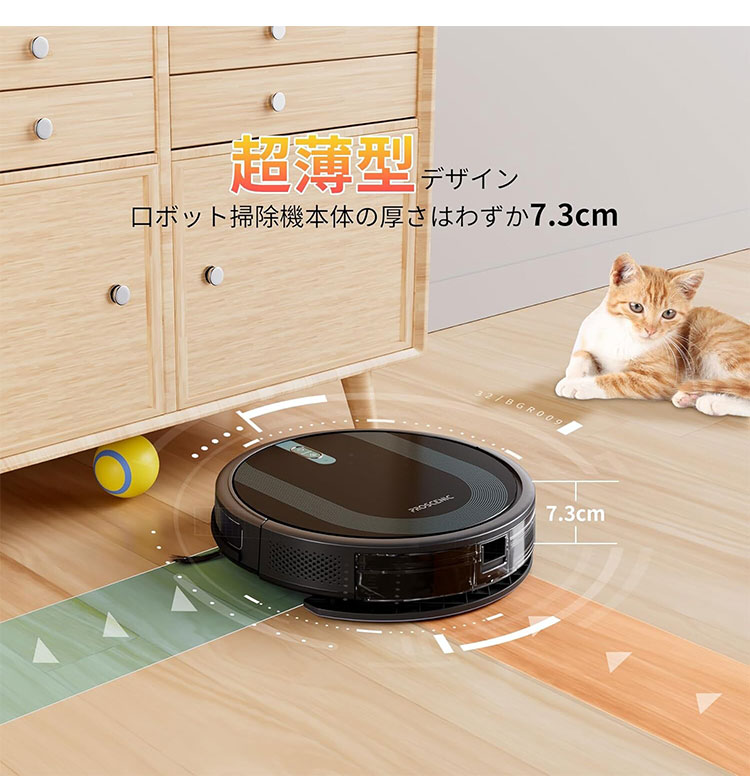お掃除ロボット ブラシ モップ掛け 自動充電 薄型 リモコン付