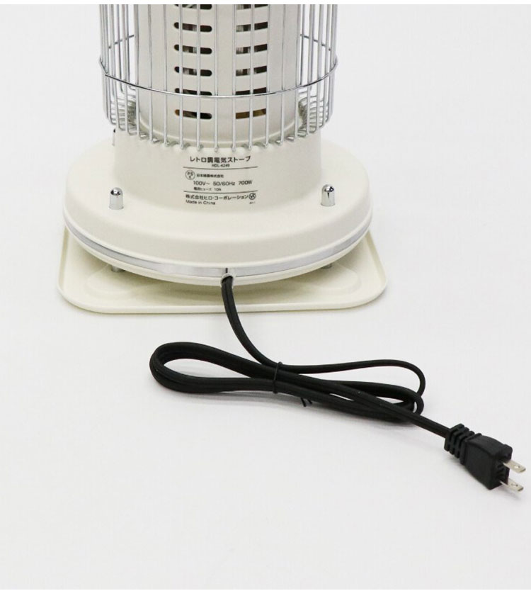 電気ストーブ レトロ調電気ストーブ 段階パワー切替 弱/強 軽量 約1.6