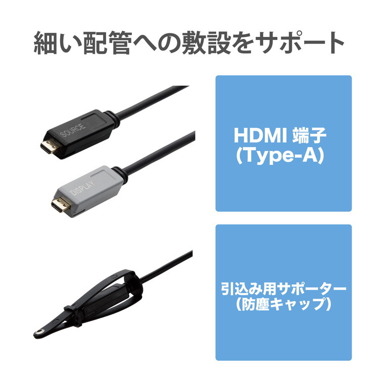 HDMI光ファイバーケーブル 15m 長尺 HDMI-HDMI アクティブオプティカル