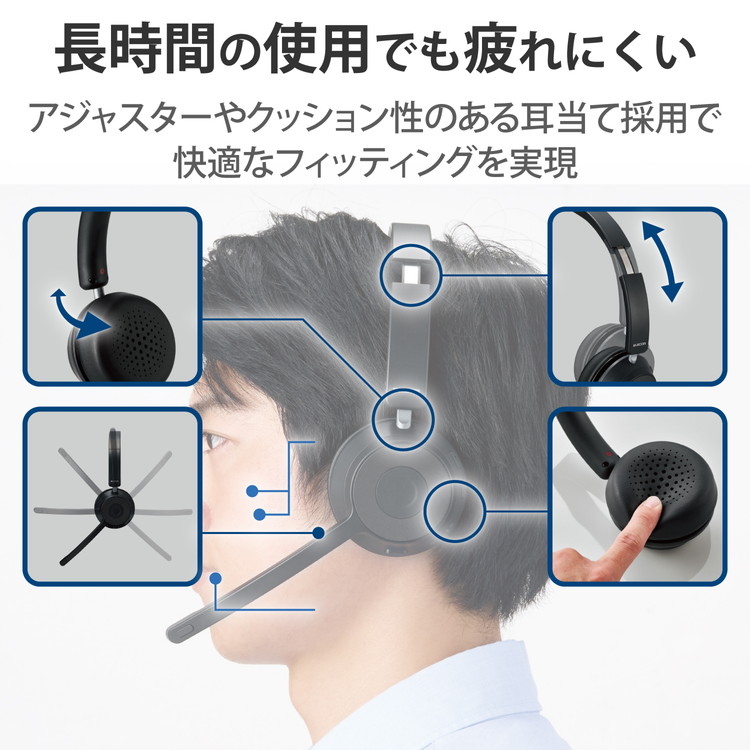 エレコム ワイヤレスヘッドホン ヘッドセット 無線 2.4GHz Bluetooth