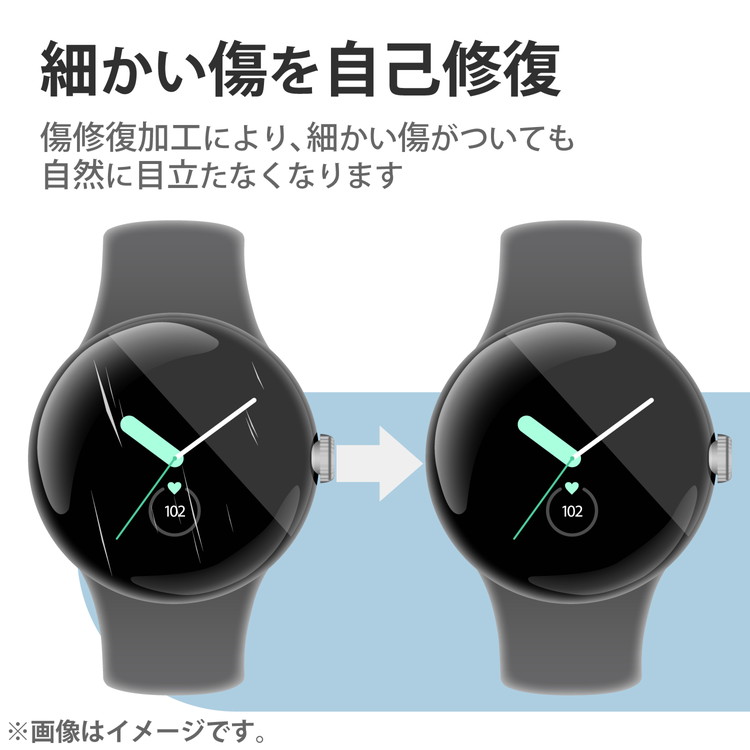 Google Pixel Watch 保護 フィルム 2枚セット 衝撃吸収 フルカバー 高