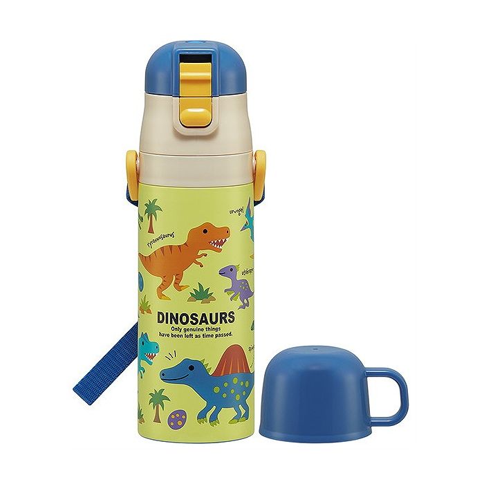 動物キャラクター付き水筒2個セット スケーター 水筒 キッズ 直飲み ワンタッチ ステンレス 保冷