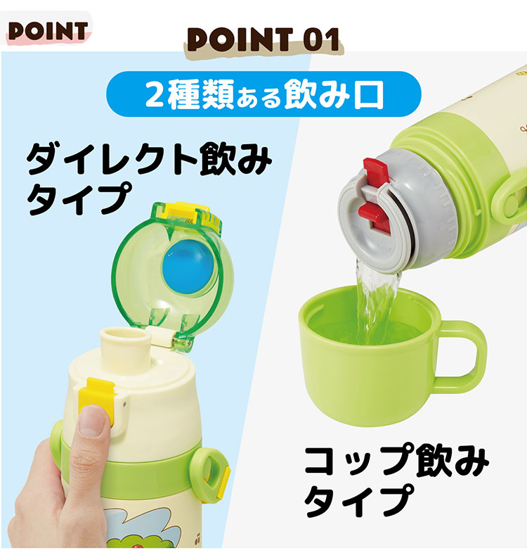 カービィ ピクニック 水筒 キッズ 直飲み ワンタッチ ステンレス 保冷