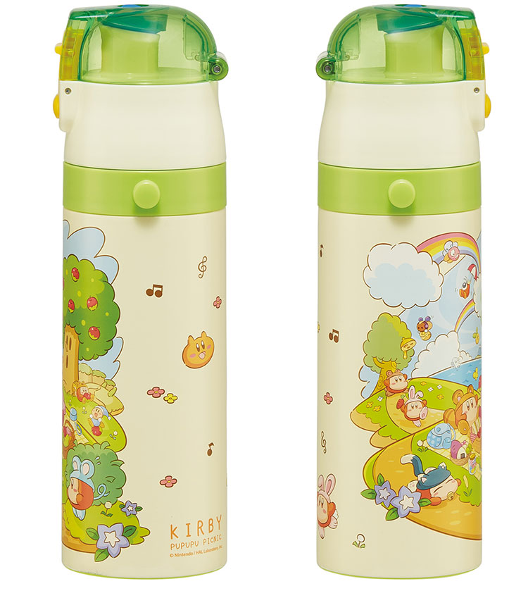 カービィ ピクニック 水筒 キッズ 直飲み ワンタッチ ステンレス 保冷
